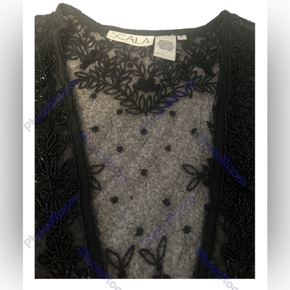 Beaded black cover jacket - Picture 3 of 4